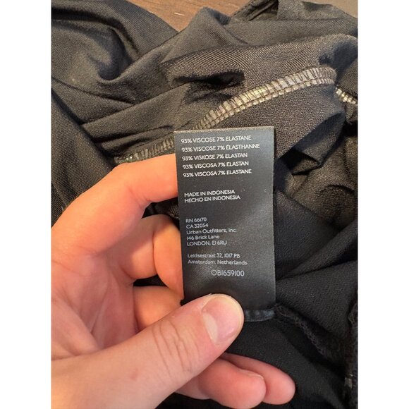 NEW Anthropologie Flutter-Sleeve Draped V-Neck Blouse Top Black Large Faux Wrap - Picture 9 of 12